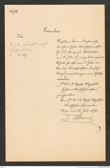k.k. naturhistorisches Hofmuseum, Intendanzakten 1885-1896 (Hauer), Aktenzahl Z.369/1893, Seite 1